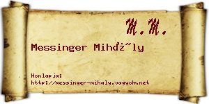 Messinger Mihály névjegykártya
